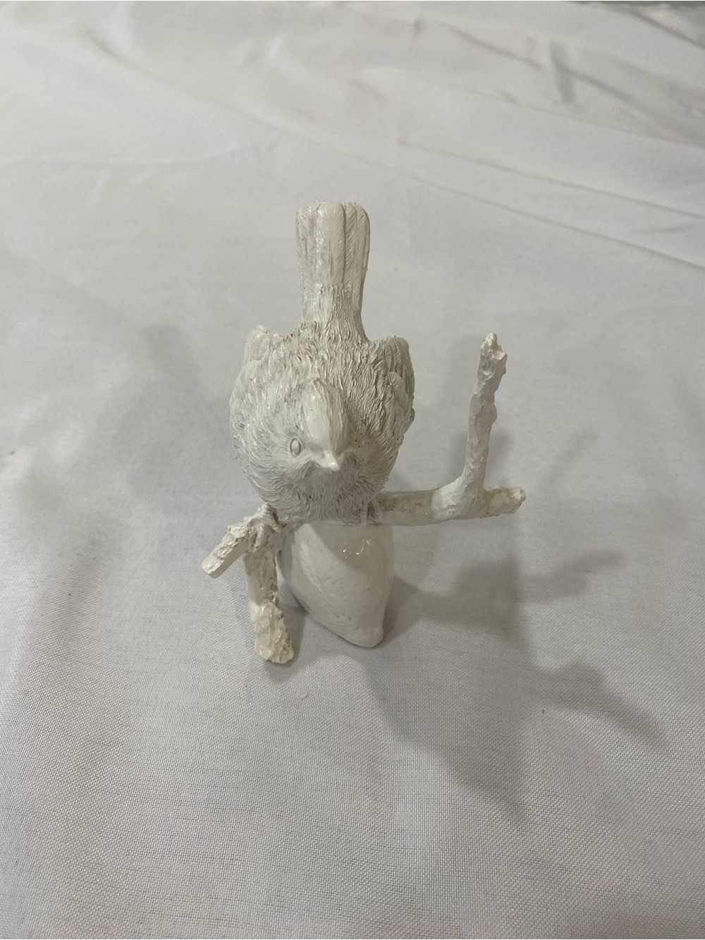 Decorative White Ceramic Bird Figurine